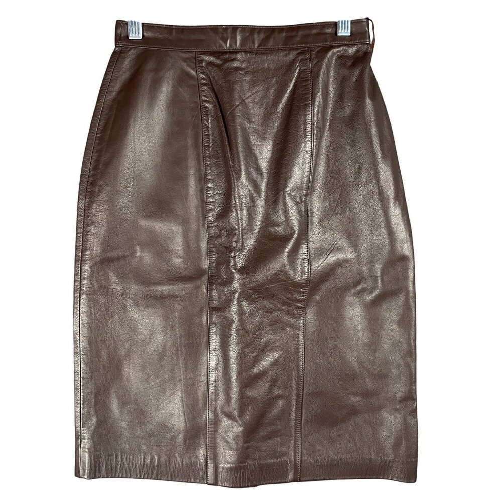 Evan Davies Leather Skirt Womens 6 Work Office Capsule Everyday Casual Minimal